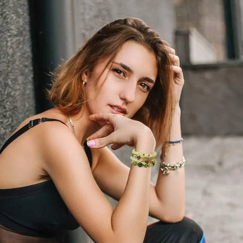 Miniatura 8 de VONRU - Conjuntos de pulseras bohemias para mujer, 6 juegos de pulseras elásticas apilables multicolor, estilo hippie, joyas finas