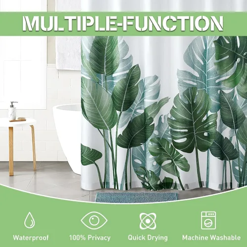 Miniatura 6 de KGORGE Cortina de ducha para baño, impermeable, con patrón de plantas, tamaño de cabina, decoración de baño para tina, inodoro, spa, 36 pulgadas