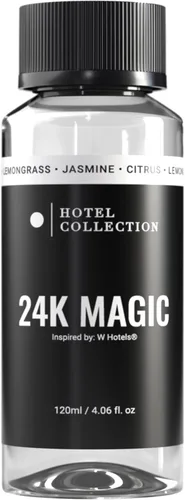 Aceite Difusor Colección Hotel - 24K Magia - Aceite Esencial de Fragancia para Aromaterapia - Cítricos, Hierba de Limón y Jazmín - 120mL 4.1 Fl oz