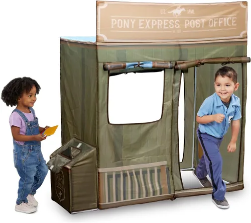 Miniatura 10 de Kid Trax USPS - Tienda de campaña desplegable Cape Cod Pretend de oficina de correos, juguetes para niños, carpas interiores para niños, juguetes