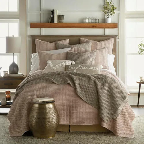 Miniatura 162 de Levtex Home Mills Waffle - Juego de colcha King (122 x 106 pulgadas) con 2 fundas de almohada (36 x 20 pulgadas) - Rubor - Juego de colcha de Blush