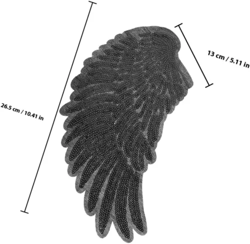 Miniatura 2 de jojofuny 2pcs Black Angel Wing Sequin Embroidery Clothes Repairing Patch DIY Garment Decor Iron-on Applique for Sewing and Costume Craft Supplies