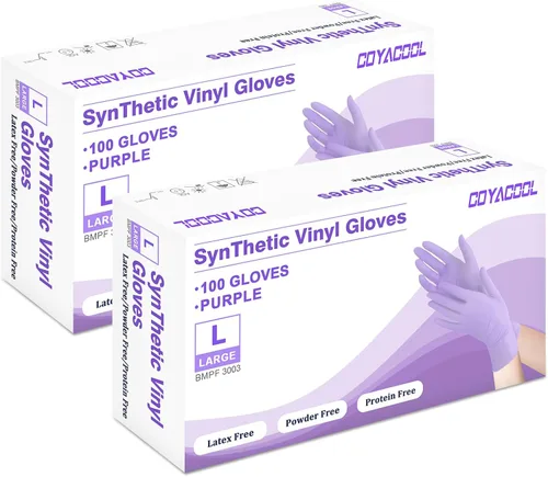 Miniatura 23 de Guantes desechables medianos, de mezcla de nitrilo y vinilo, sin látex, 100 unidades, guantes de grado alimenticio para limpieza, preparación de Azul