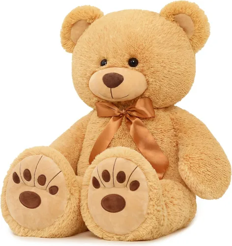 Miniatura 10 de MorisMos Oso de Peluche Azul Gigante, Peluche Grande de 36 pulgadas para Baby Shower, Oso de Tamaño Real para Niños, Niñas, Novia en Cumpleaños, San