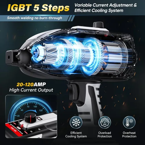 Miniatura 4 de Máquina de Soldadura Portátil 110V de Mano: Soldador Portátil de Mano con 20 Barras de Electrodos y Inversor IGBT 5 Ajustes de Corriente Variable