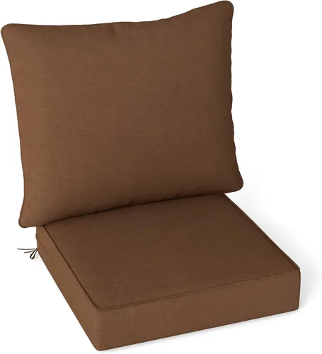 Miniatura 12 de Giantex Juego de cojines de patio con almohada, cojín de asiento profundo y respaldo, almohadillas para sillas de exterior con lazos, reemplazo
