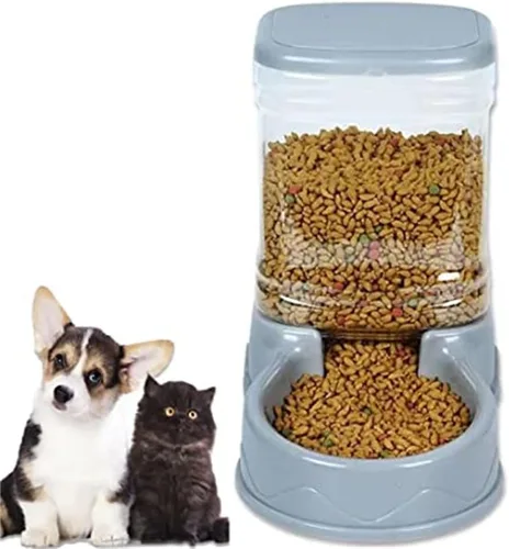 Miniatura 12 de Tazón de alimentación para mascotas y dispensador de agua con contenedor de almacenamiento recargable, autodispensable, comedero para gatos de gran