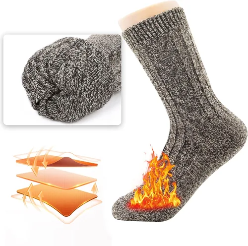 Miniatura 3 de Zando Athletic Sports Knit Pattern Womens Winter Socks Crew Cut Cashmere Retro Thick Warm Soft Wool Socks