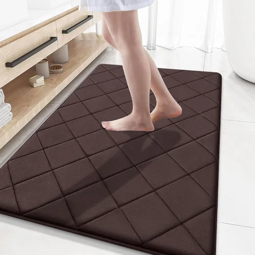 Miniatura 97 de OLANLY Tapete de baño de espuma viscoelástica de 24 x 16 pulgadas, ultra suave y absorbente, lavable a máquina, cómodo tapete de baño para suelo