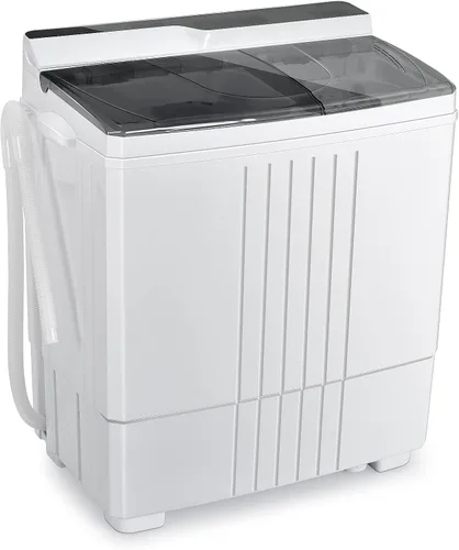 Giantex Lavadora portátil, capacidad de 21 libras, lavadora de 14.4 libras y centrifugado de 6.6 libras, compacta para apartamento y RV, blanco y