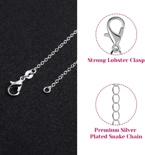 Miniatura 3 de selizo Paquete de 30 cadenas para hacer joyas a granel, cadenas chapadas en plata, para hacer collares, joyas, 0.047 in (20 pulgadas)
