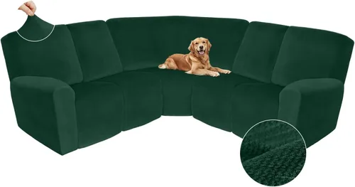 Miniatura 482 de Arfntevss Fundas de sofá seccional reclinable de terciopelo, Funda de sofá seccional de esquina para sofá reclinable, Funda elástica suave