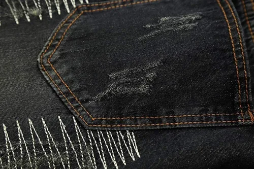 Miniatura 4 de IDEALSANXUN Pantalones de mezclilla ajustados para hombre con estampado impreso