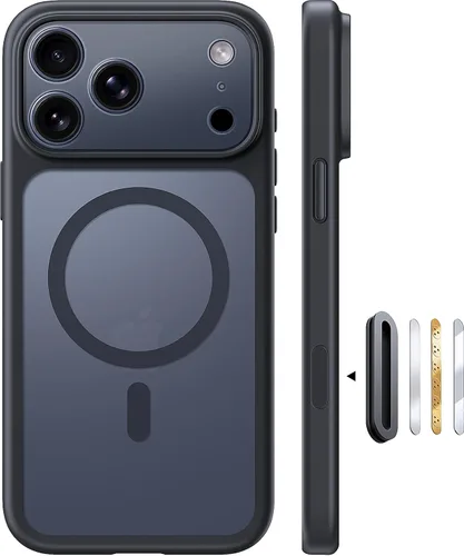 Miniatura 78 de TOCOL Funda magnética 3 en 1 para iPhone 14 Pro, mejorada [protección completa de cámara] con 2 protectores de pantalla, funda de grado militar Azul