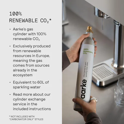 Miniatura 8 de Aarke Carbonator lll con cilindro de CO2, máquina de agua con gas y carbonatación, acero inoxidable con botella reutilizable PET sin BPA, volumen