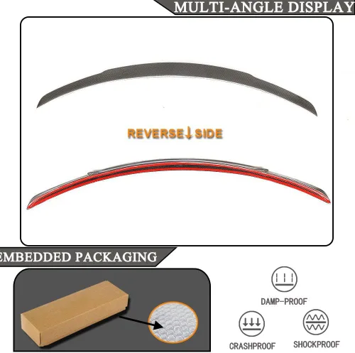 Miniatura 7 de Alerón de maletero de fibra de carbono C300 para Mercedes Benz 2015-2021 Clase C W205 Sedan Tapa trasera de arranque Highkick Wing Lip Factory Outlet