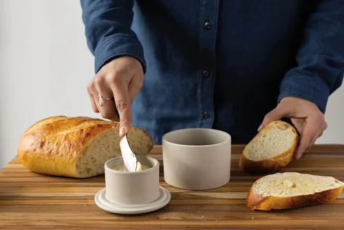 Miniatura 4 de Now Designs Mantequilla de gres de estilo francés para mostrador, natural mate