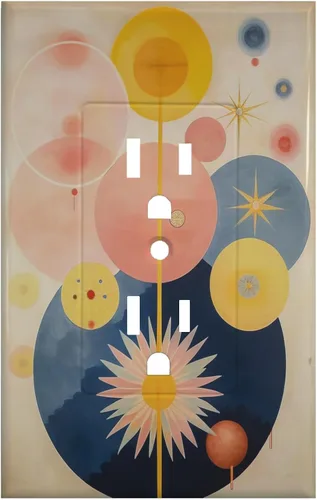 Miniatura 142 de Cubiertas de Interruptor de Luz Artísticas Decorativas Boho Figura Abstracta Interruptor de Pared Único Placa de Interruptor Decorativo Placa