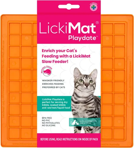 Miniatura 17 de LickiMat Chupete clásico, tapete para lamer lento para gatos, reductor de ansiedad y aburrimiento; perfecto para alimentos, golosinas, yogur