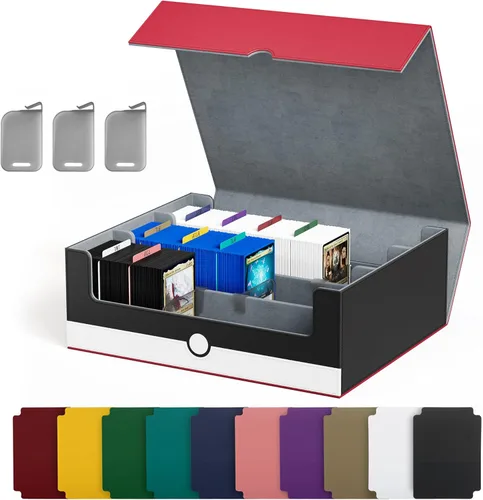 Miniatura 21 de Caja de almacenamiento de cartas UAONO para cartas de intercambio, estuche de cubierta de cartas PU de 1800+ para Commander, soporte de cartas