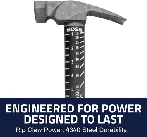 Miniatura 3 de Boss Hammer Martillo de Titanio Ti64 de Grado de Construcción de 16 oz con Mango de Fibra de Vidrio Tough-Fiber que Absorbe Impactos - Agarre