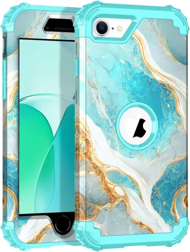 Miniatura 161 de Hocase Funda para iPhone SE 2022/2020, resistente a prueba de golpes, de plástico duro+goma de silicona, funda protectora híbrida para iPhone SE