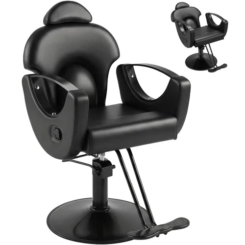 Silla de peluquería de salón, silla de peluquería con bomba hidráulica de altura ajustable, sillas reclinables profesionales, silla de belleza