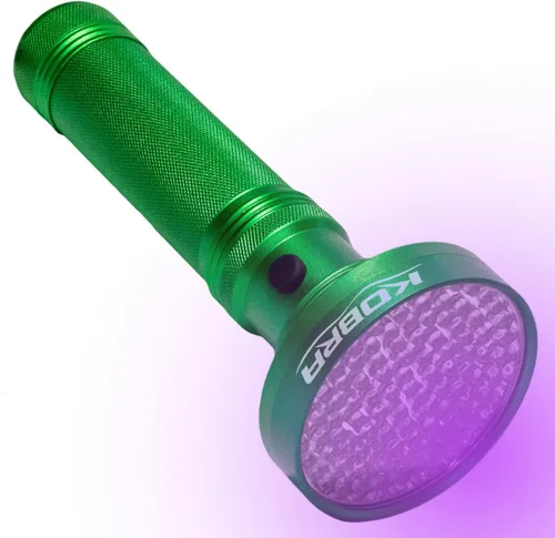 Linterna de luz negra UV Kobra - 100 LED Luz UV portátil y luz negra para detección de orina de mascotas - Inspección de chinches, fugas y dinero