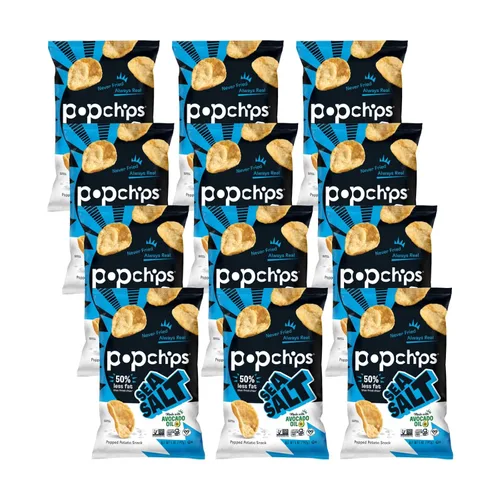 Miniatura 14 de Popchips Paquete variado de papas fritas, porciones individuales de 0.8 onzas (paquete de 24), 4 sabores: 8 sal marina, 8 barbacoa, 4 crema agria