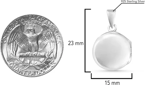 Miniatura 5 de AeraVida Lindo medallón redondo llano .925 colgante de plata esterlina, Metal