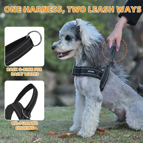 Miniatura 7 de KOOLTAIL Arnés sin tirones para perro pequeño, con acolchado suave y asa, arnés de chaleco para cachorro fácil de caminar, cuello y pecho, Negro