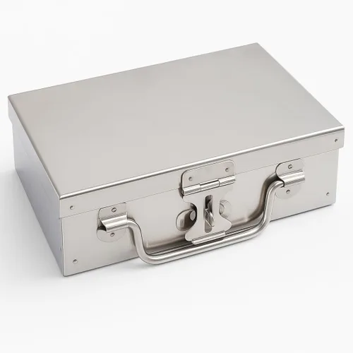 Bin Buddy Caja de almacenamiento de acero para candado, diseño compacto de 7 x 4 x 2 pulgadas, ideal para almacenar joyas, reliquias, pasaportes,