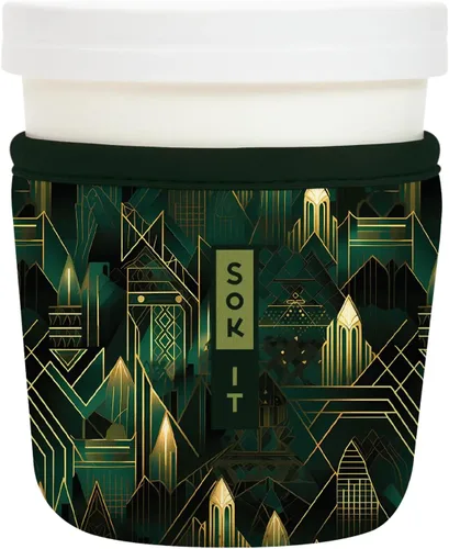 Miniatura 139 de Sok It IceCreamSok - Funda de neopreno aislada (flores abstractas, pintas de helado cónicas)