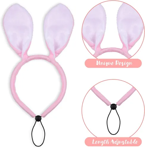 Miniatura 3 de Whaline Paquete de 3 diademas de conejo de Pascua para perro, conejo, orejas de caramelo, banda ajustable para el pelo para mascotas, accesorios