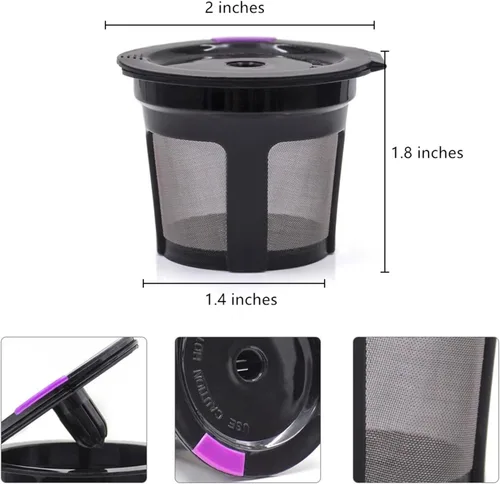 Miniatura 3 de Filtros de café reutilizables K Cups – 3 paquetes de cápsulas de café compatibles con cafeteras Keurig 2.0 y 1.0 – Fit K Elite K Classic K Compact K