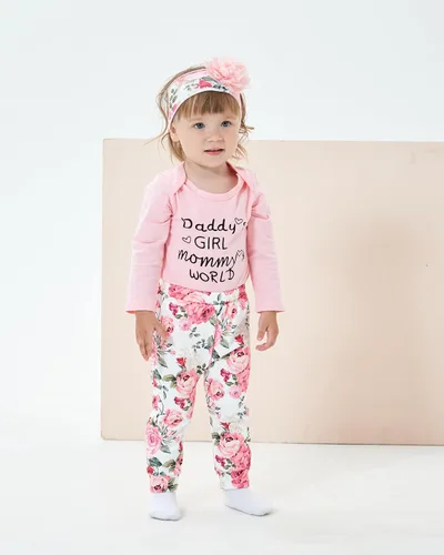 Miniatura 13 de Renotemy Conjunto de ropa para bebé recién nacida, mameluco con volantes, pantalones florales, lindo conjunto de ropa para bebé niña