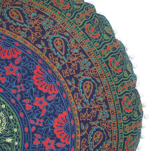 Miniatura 4 de Popular Handicrafts Funda de cojín de suelo – Fundas de puf redondas grandes con estampado hippie – Funda de meditación, otomana, funda decorativa