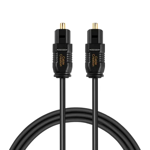 Miniatura 9 de CableCreation Cable de audio digital óptico de 3.3 pies, cable Toslink de fibra óptica delgada chapado en oro S/PDIF para cine en casa, barra