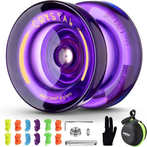 Miniatura 17 de MAGICYOYO K2 Yoyo Cristal Negro Profesional, Yoyo Sensible para Niños Principiantes con Rodamiento Extra No Sensible Yo Yo, Yoyo Pro de Plástico