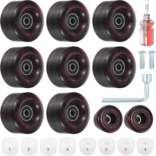 PATIKIL Paquete de 8 ruedas de patinaje de 2.283 in x 1.260 in, ruedas de patines cuádruples con rodamiento ABEC-9 ruedas de poliuretano 82A y 2