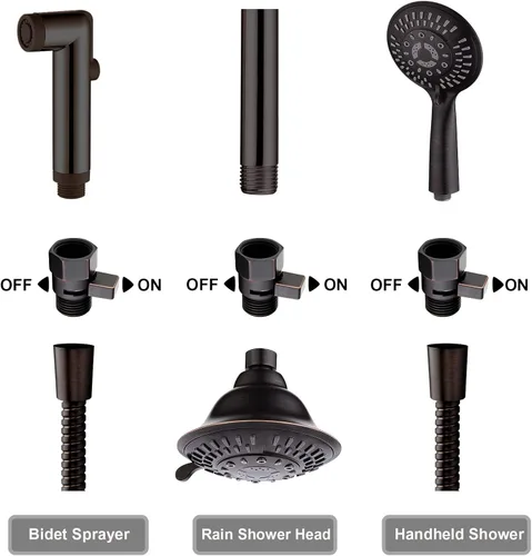 Miniatura 6 de BRIGHT SHOWERS Válvula de control de flujo de agua, válvula de agua de cabezal de ducha de latón con palanca de manija, regulador de flujo volumen