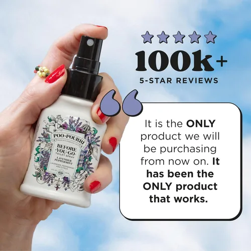 Miniatura 3 de Poo-Pourri Before-You-Go - Aerosol para inodoro, aroma a menta lavanda, 2 onzas líquidas, hasta 100 usos, desodorante para baño, a base de plantas