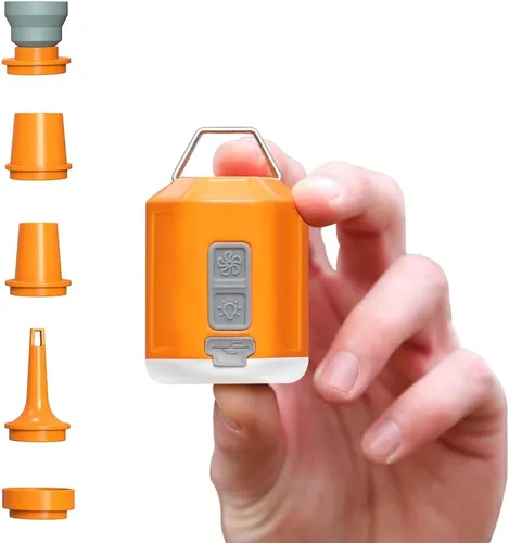 Aerogogo GIGA Pump 4 Mini bomba de aire de 4.2 kPa con linterna de campamento, bomba de aire portátil, inflador de aire recargable puede desinflar,