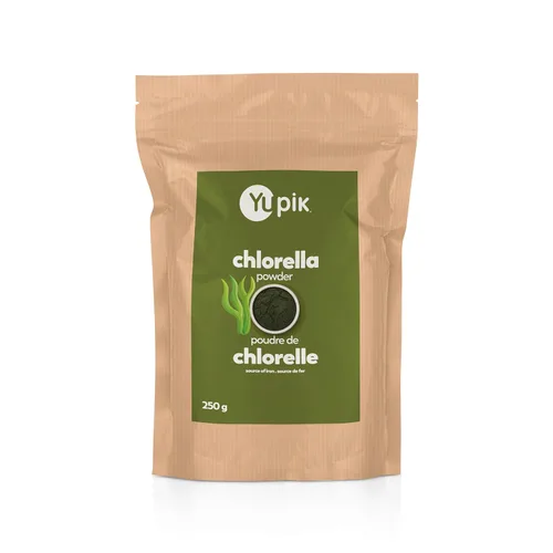 Yupik Chlorella Polvo 8.8 oz, Superfood, Kosher, sin gluten, rico en clorofila, antioxidantes, proteínas, hierro, desintoxicante de metales pesados
