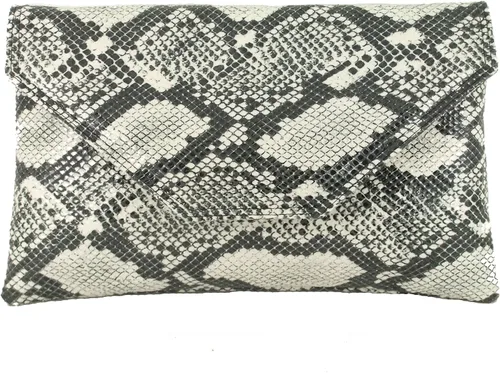 Miniatura 5 de LONI Bolso de embrague de piel de serpiente falsa con estilo grande para mujer