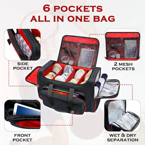 Miniatura 5 de Mancro Bolsa acolchada para tenis, regalos para zapatillas de deporte, bolsas de viaje para zapatos, 4 pares con bolsillo aislado y correa