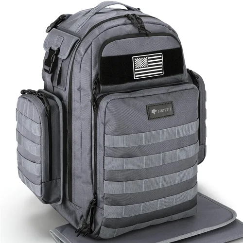 Dinictis Mochila de pañales de 40 L para papá, bolsas de pañales de viaje para hombres, accesorios de bebé para papá, Gris oscuro, Mochilas Daypack