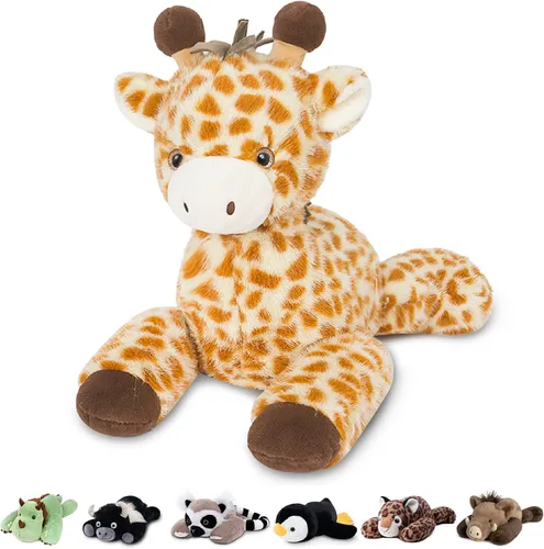 Miniatura 11 de Niuniu Daddy - Peluche con peso de dinosaurio verde de 24 pulgadas, almohada corporal grande para bebés, niñas o niños, juguete de felpa como regalo