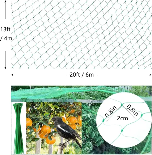 Miniatura 2 de Kikhope Red antipájaros, red para plantas de jardín de 13 x 20 pies para proteger verduras, plantas y árboles frutales de aves y animales Anti