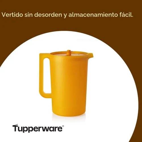 Miniatura 6 de Jarra Tupperware Impressions Classic Sheer de 1 galón con tapa en papaya, apta para lavavajillas y sin BPA, sin derrames, jarra de plástico